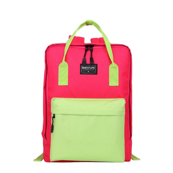 Oxford Style Pink Lime Backpack for active ones - Picture 2 of 4